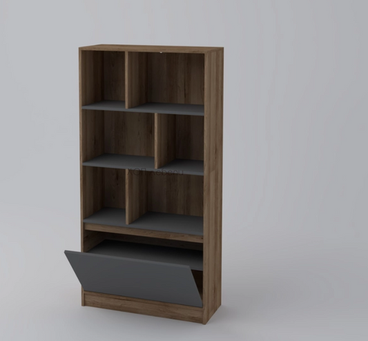 Етажерка с врата Буум дъб артисан/сиво