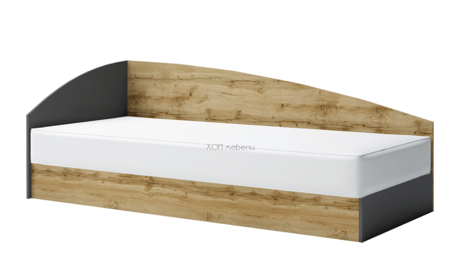 Единично Легло - дъб вотан и антрацит