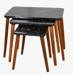 NAPOLI M14 черен мрамор с орех крака