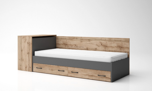 Легло с ракла - дъб вотан и антрацит