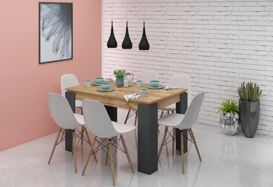 Кухненска маса 80/120 - дъб вотан/графит