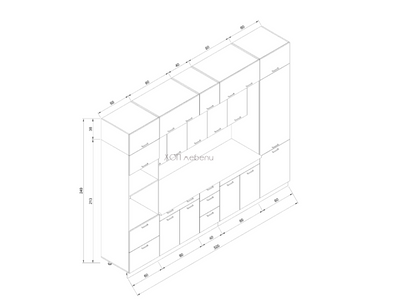 Кухня Марта лукс 3,2 м. - златен дъб / бежов гланц