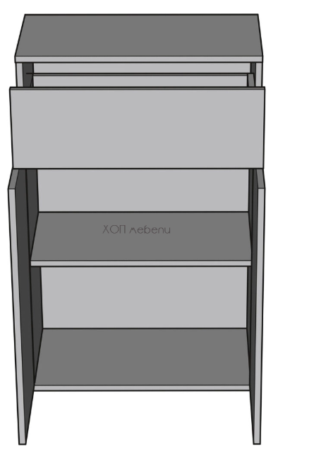 Комод Амбре с две врати и чекмедже