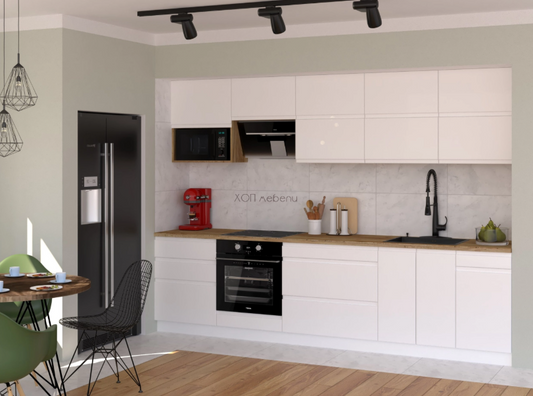 Кухня Влада 3 м. - бяла коприна